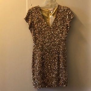 Parker Gold Sequin Dress
